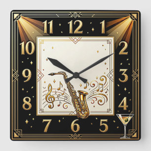 Reloj Cuadrado Bar de música Art Deco