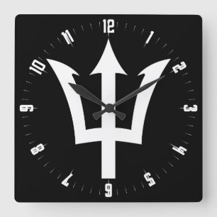 Reloj Cuadrado Barbados Trident Square Wall Clock