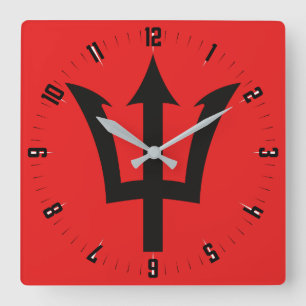 Reloj Cuadrado Barbados Trident Square Wall Clock