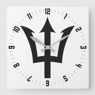 Reloj Cuadrado Barbados Trident Square Wall Clock