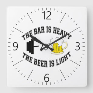 Reloj Cuadrado Barbell vs beer