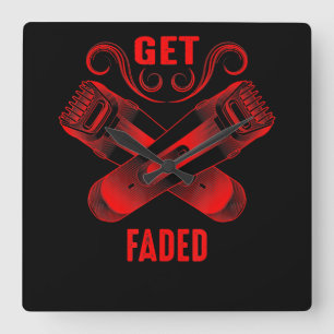 Reloj Cuadrado Barber   Get Faded Cool Master Barber Hairer Fade