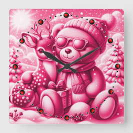 Reloj Cuadrado Bärchen Rehkitz Weihnachten Christmas