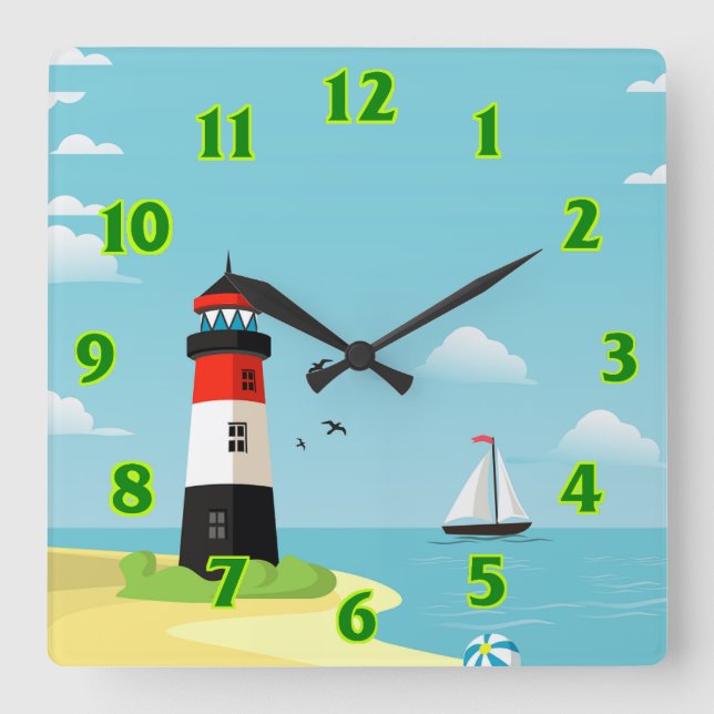 Reloj Cuadrado Barco  (Anverso)