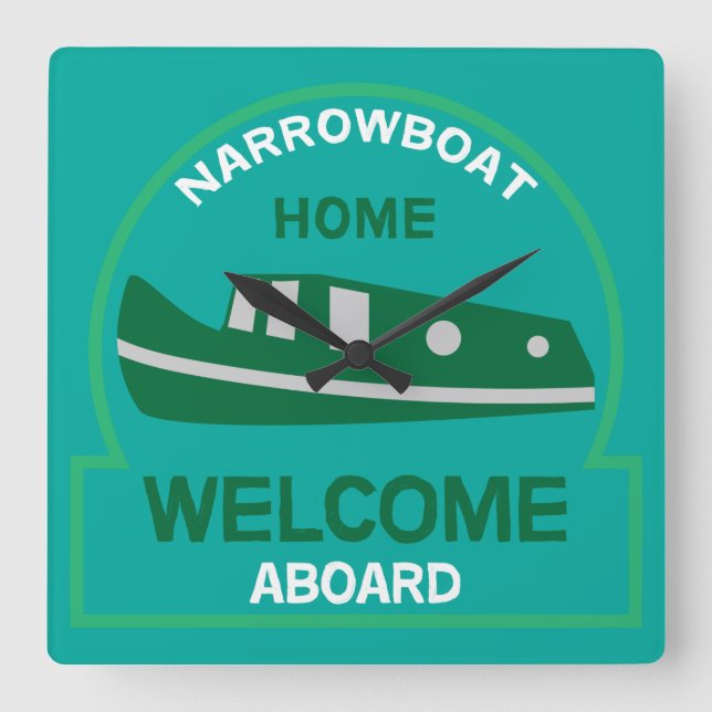 Reloj Cuadrado Barco de estrechas - Accesorios - Regalos de barco (Anverso)