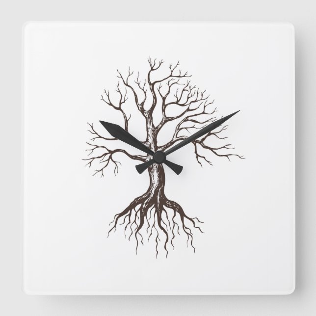 Reloj Cuadrado Bare tree (Anverso)