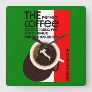 Reloj Cuadrado Baristas de Italia