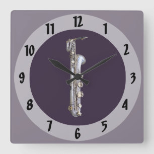 Reloj Cuadrado Baritone Saxofono
