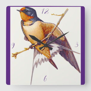 Reloj Cuadrado "Barn Swallow"