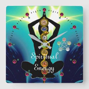 Reloj Cuadrado BARRA de ASCLEPIUS 7 CHAKRAS, azul de la ACTITUD