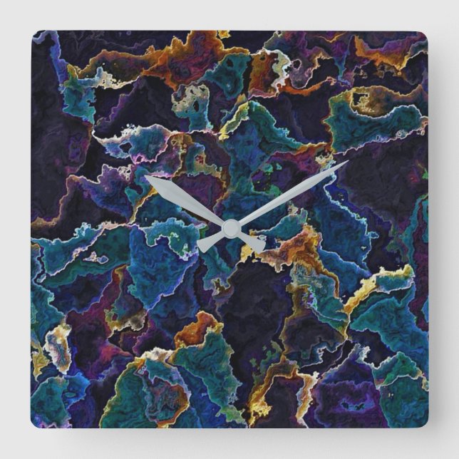 Reloj Cuadrado Barrido de petróleo (Anverso)