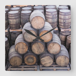 Reloj Cuadrado Barriles Rum únicos