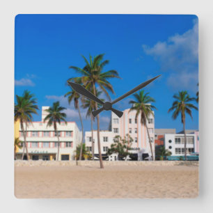 Reloj Cuadrado Barrio Art Déco De South Beach Miami