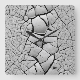 Reloj Cuadrado Barro seco - Fotografía de arte