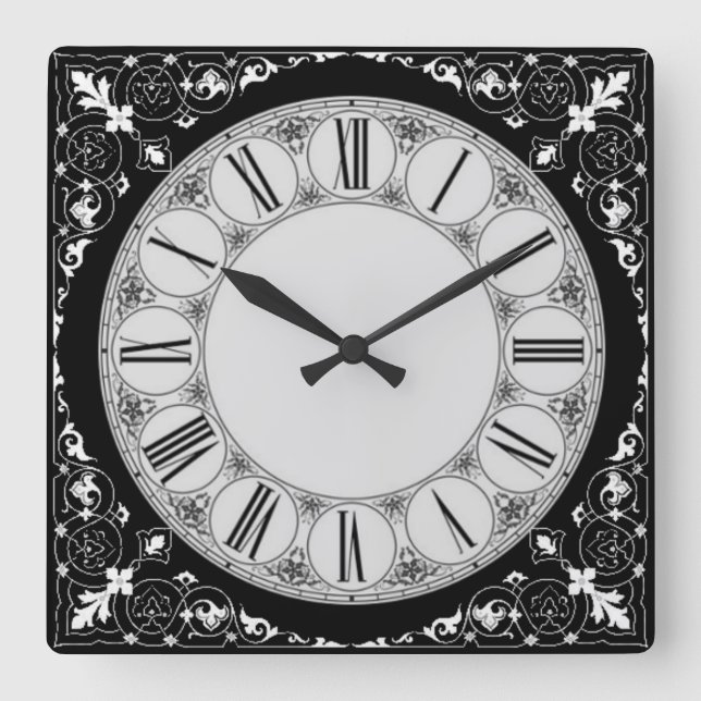 Reloj Cuadrado Barroco (Anverso)