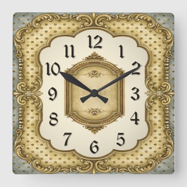 Reloj Cuadrado Barroco (Anverso)