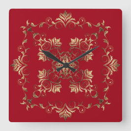 Reloj Cuadrado Barroco de oro