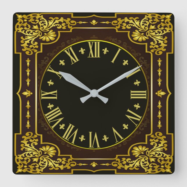 Reloj Cuadrado Barroco vintage (Anverso)