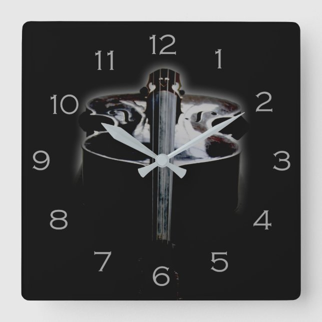 Reloj Cuadrado Bass 1 Números grises wcnm (Anverso)