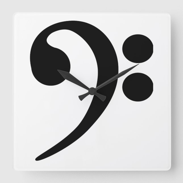 Reloj Cuadrado Bass Clef (Anverso)
