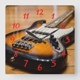 Reloj Cuadrado Bass Guitar