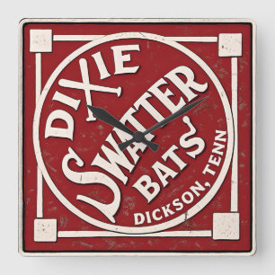 Reloj Cuadrado Bates de bateador Dixie Logo antiguo Dickson Tenne