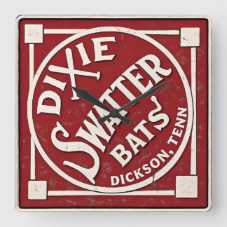 Reloj Cuadrado Bates de bateador Dixie Logo antiguo Dickson Tenne