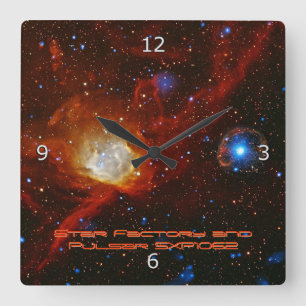 Reloj Cuadrado Bauble celeste, Nebula N90 y Pulsar SXP1062