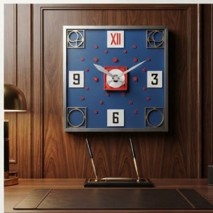 Reloj Cuadrado Bauhaus and Avant-Garde Geometric Blue