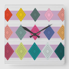 Reloj Cuadrado Bauhaus Diamond Quilt