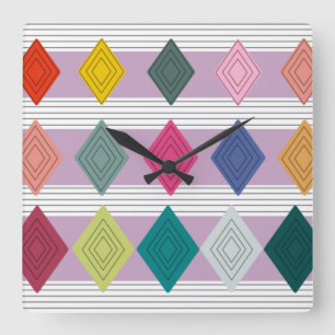 Reloj Cuadrado Bauhaus Diamond Quilt