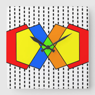 Reloj Cuadrado Bauhaus Pentagons