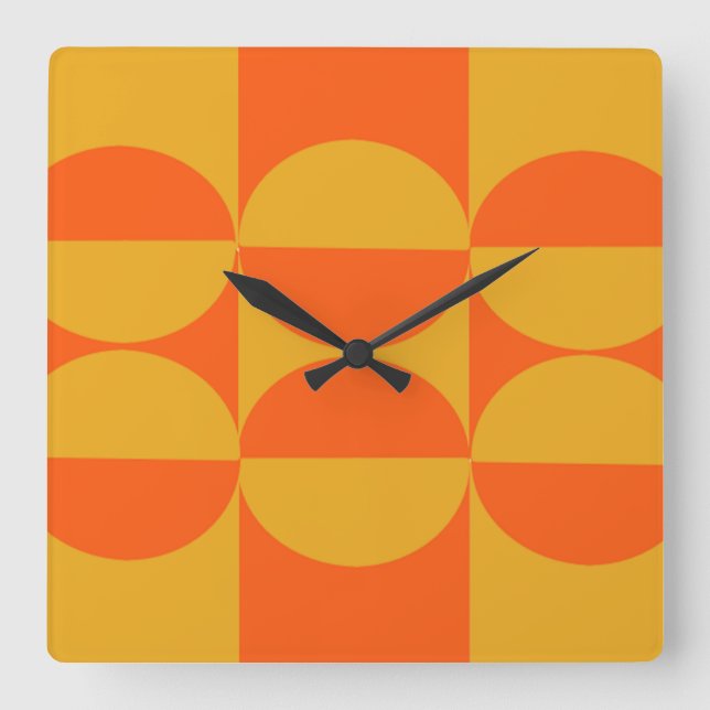Reloj Cuadrado Bauhaus Squares and Circles  (Anverso)