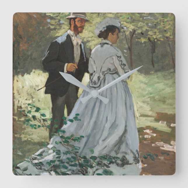 Reloj Cuadrado Bazille y Camille (1865) de Claude Monet (Anverso)