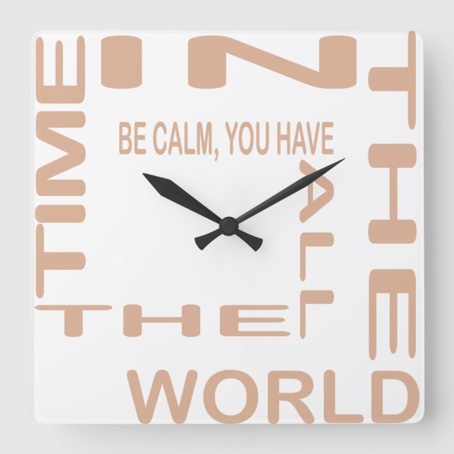 Reloj Cuadrado Be Calm by Masanser Piselat (Anverso)