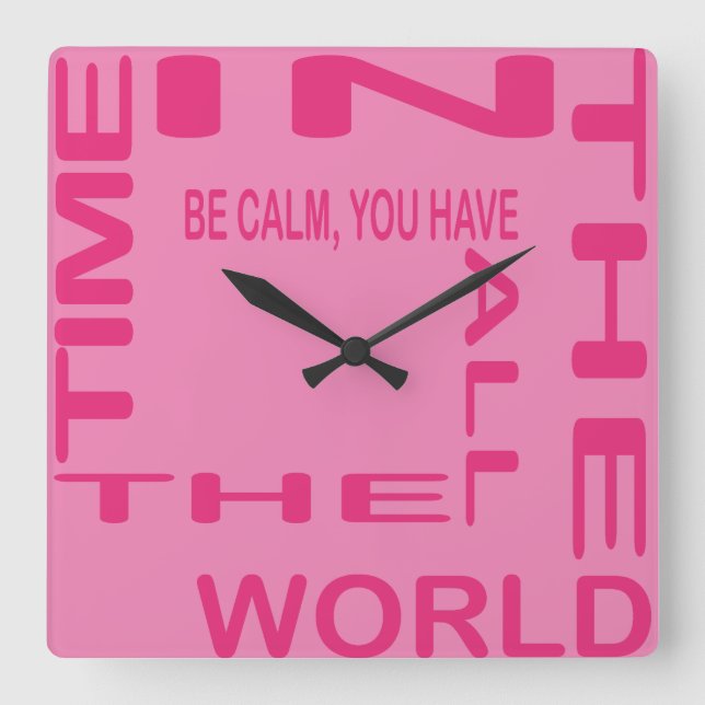 Reloj Cuadrado Be Calm by Masanser Piselat (Anverso)