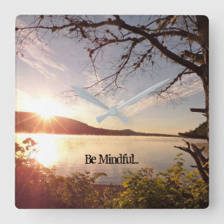 Reloj Cuadrado be mindful yoga room clock