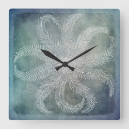 Reloj Cuadrado Beach Decor Sea Star Blue Watercolor Teal Indigo