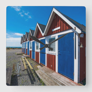 Reloj Cuadrado Beach Huts 3