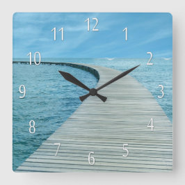 Reloj Cuadrado Beach Life Ocean View Wall Clock