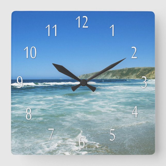 Reloj Cuadrado Beach Life Sea View Ocean Wall Clock (Anverso)