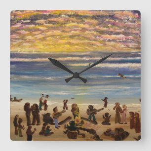 Reloj Cuadrado Beach Party wall clock-square