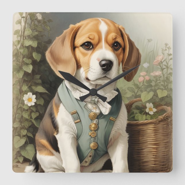 Reloj Cuadrado Beagle Lover (Anverso)