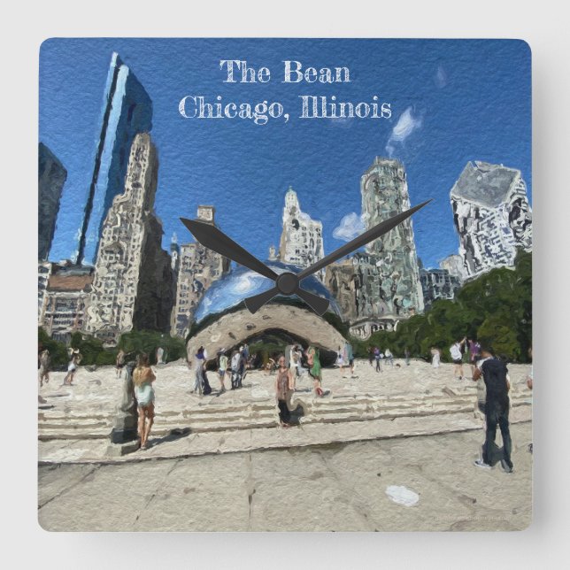 Reloj Cuadrado Bean - Chicago, Illinois (Anverso)