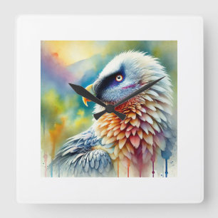 Reloj Cuadrado Bearded Vulture 061124AREF147 - Watercolor