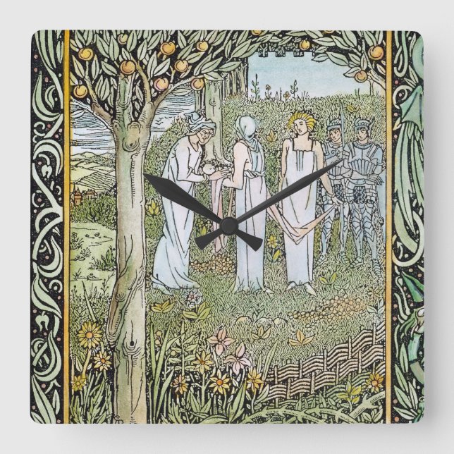 Reloj Cuadrado Beardsley: Morte D'Arthur (Anverso)