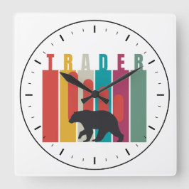 Reloj Cuadrado Bearish market | Trader | Simple design