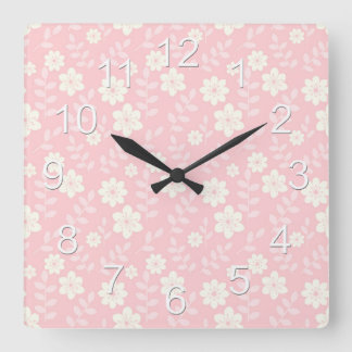 Reloj Cuadrado Beautiful Pink Baby Girl Flowers