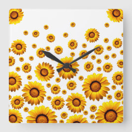 Reloj Cuadrado Beautiful yellow flowers