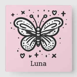 Reloj Cuadrado Bebé Búfalo Esponjoso - Animal de Granja Kawaii